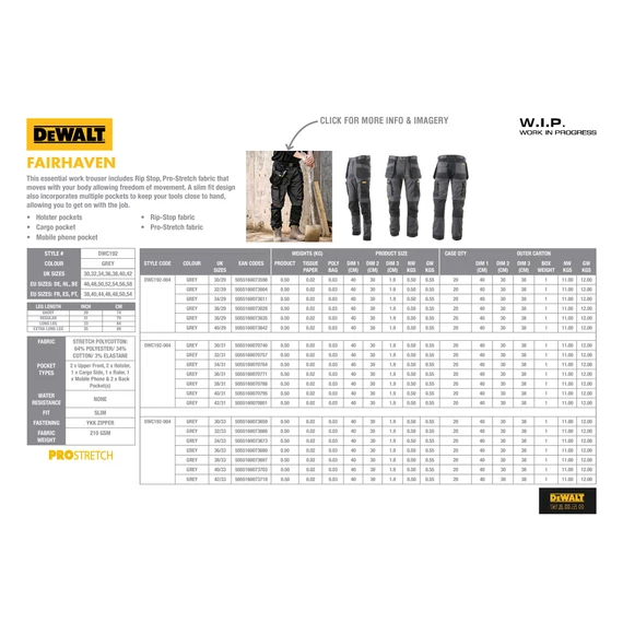 DEWALT FAIRHAVEN munkanadrág