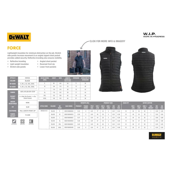 DEWALT FORCE mellény