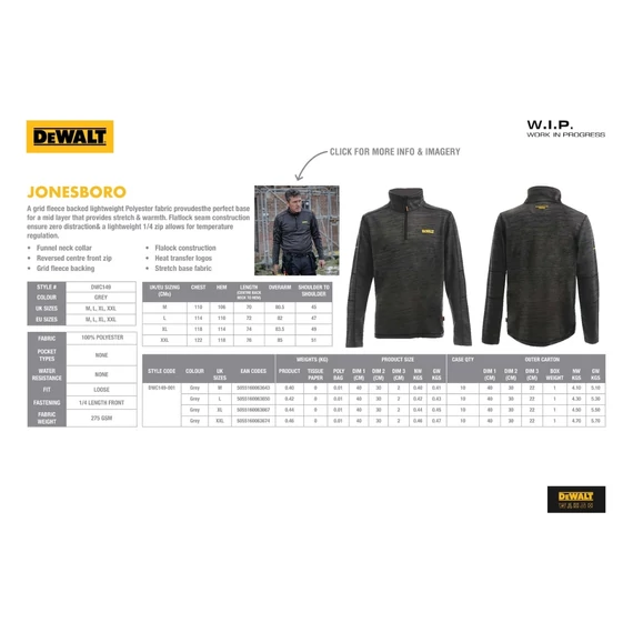 DEWALT JONESBORO polárfelső