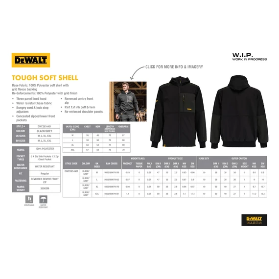 (360 GIF KELL) DEWALT TOUGH Softshell kabát
